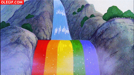 GIF: Cascada arcoíris