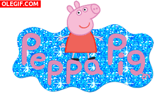GIF: Peppa Pig brillando entre purpurina