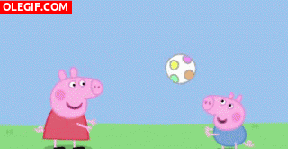 GIF: Peppa Pig jugando con George