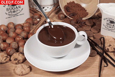 GIF: Una rica taza de chocolate caliente