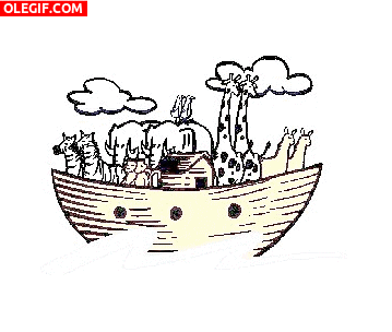 GIF: Animales balanceándose en el Arca de Noe