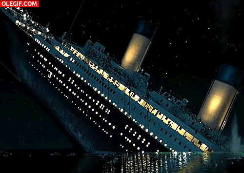 GIF: El hundimiento del Titanic