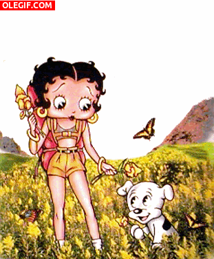 GIF: Betty Boop pasando el día en el campo