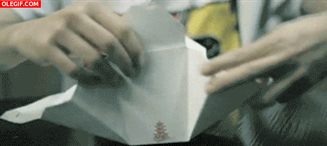 GIF: Abriendo una caja con tallarines chinos