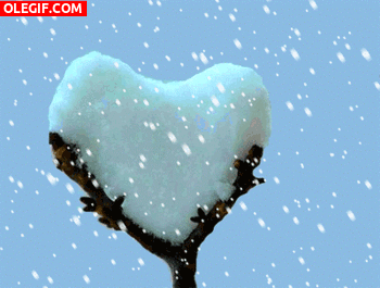 GIF: Corazón de nieve