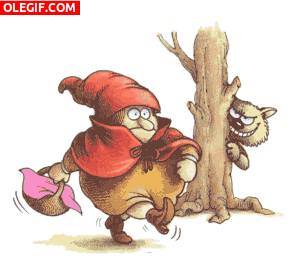 GIF: Caperucita Roja con un abrigo de piel de lobo