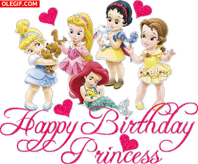 GIF: Feliz cumpleaños princesas