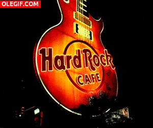 GIF: Hard Rock Cafe iluminado