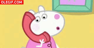 GIF: Peppa Pig hablando por teléfono