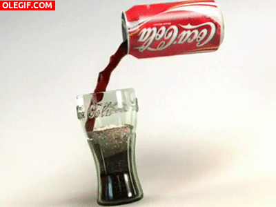 GIF: Sirviendo una Coca-Cola