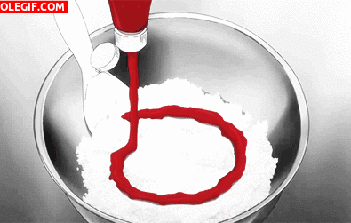 GIF: Poniendo ketchup en el arroz