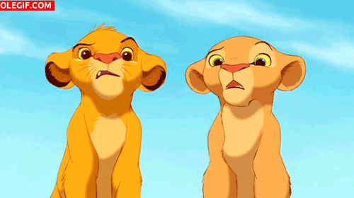 GIF: Nala y Simba asombrados