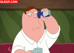GIF: Peter Griffin bebiendo Red Bull