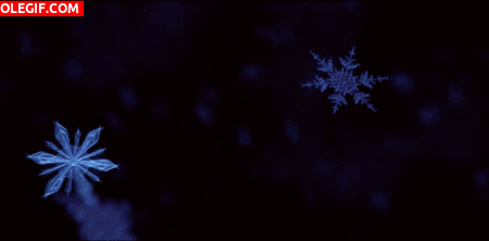 GIF: Cristales de nieve flotando