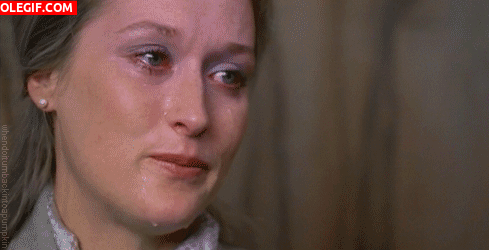 GIF: Las lagrimas de Meryl Streep