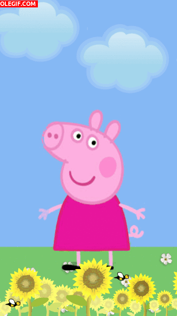 GIF: Peppa Pig disfrutando de la primavera