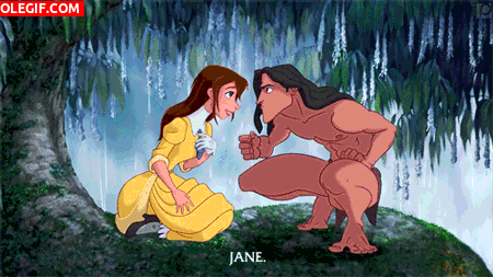 GIF: Tarzan ligando con Jane