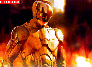 GIF: Robocop en llamas