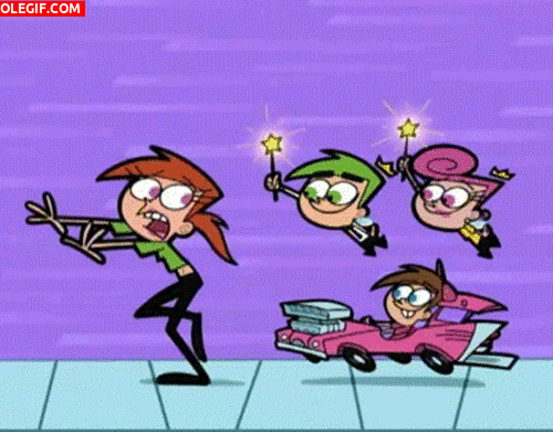 GIF: Timmy, Cosmo, Wanda y Vicky