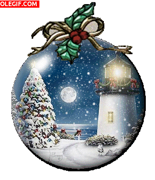 GIF: Bola de nieve navideña