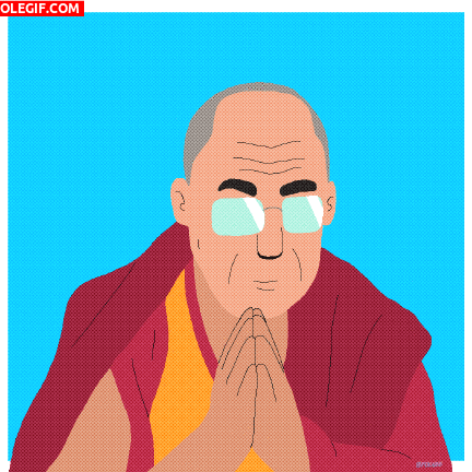 GIF: El Dalai Lama rezando