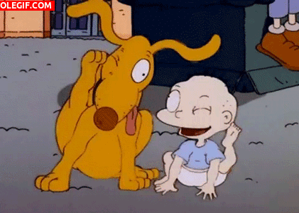 GIF: Spike y Tommy (Los Rugrats)