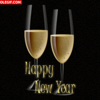GIF: Feliz Año Nuevo con champán