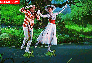 GIF: Mary Poppins y Bert