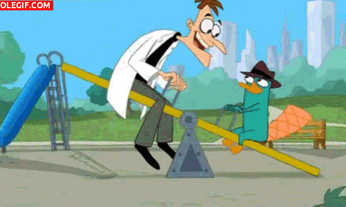 GIF: Perry jugando con Doof (Phineas y Ferb)