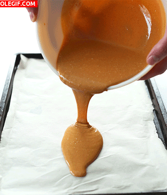 GIF: Derramando la mantequilla de cacahuete
