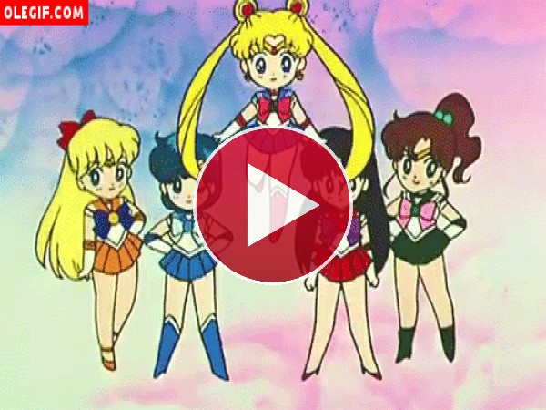 Saludo de las heroínas de "Sailor Moon"