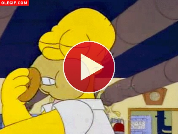 GIF: El devorador de rosquillas Homer Simpson (Los Simpson)