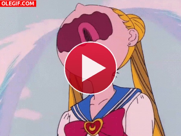 GIF: Usagi Tsukino llorando a chorros (Sailor Moon)