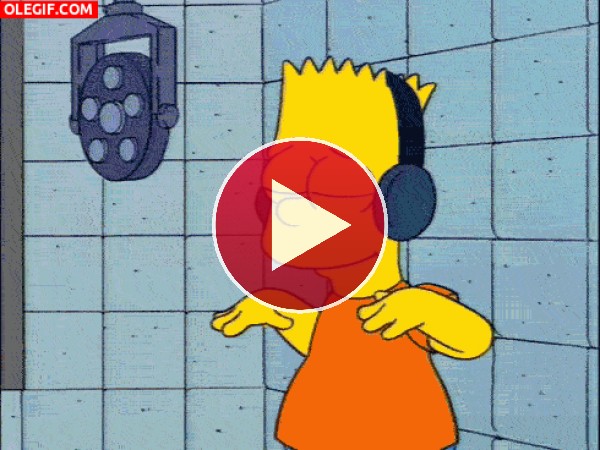 GIF: Bart Simpson grabando una canción
