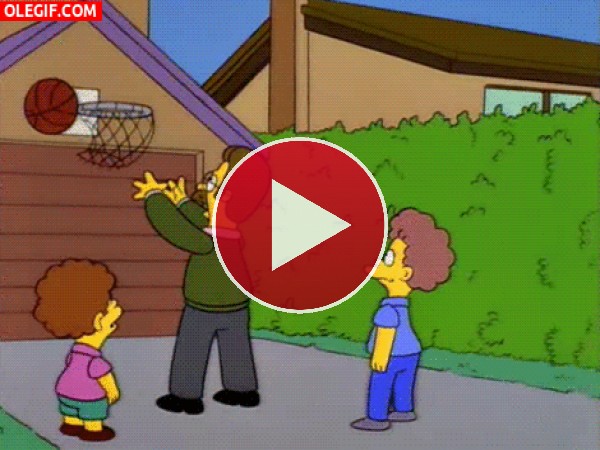 GIF: Homer apareciendo en casa de Flanders