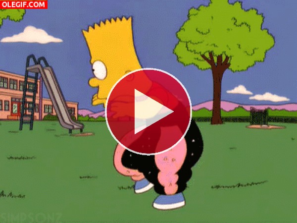 GIF: A Bart Simpson le mola bailar rap
