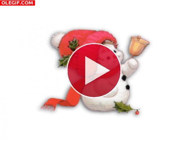 GIF: Este muñeco de nieve mueve la campana en Navidad