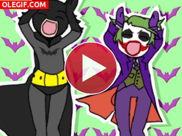 GIF: Batman y el Joker moviendo las caderas