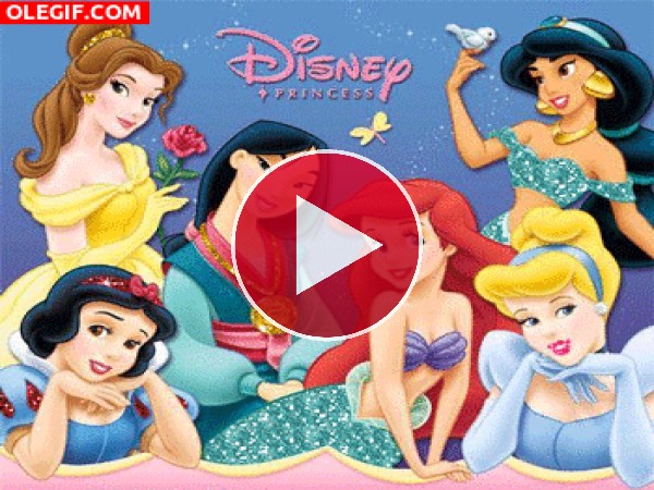 GIF: Princesas Disney con brillantina