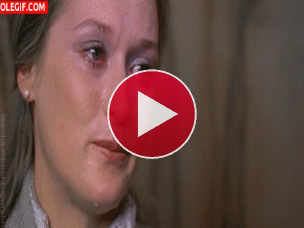 GIF: Las lagrimas de Meryl Streep
