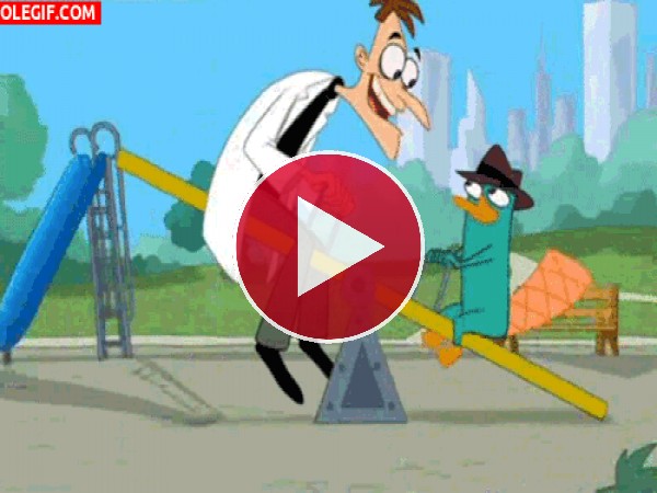 Perry jugando con Doof (Phineas y Ferb)